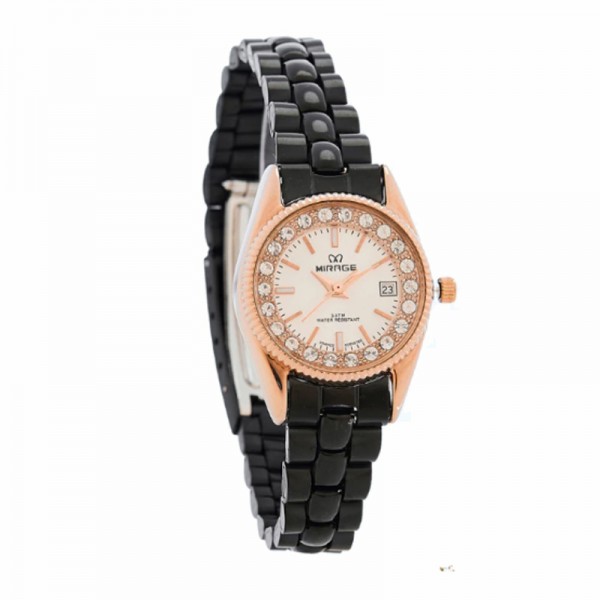 Mirage 1580 Rosegold Black White Dial Lady LDBBRBASL